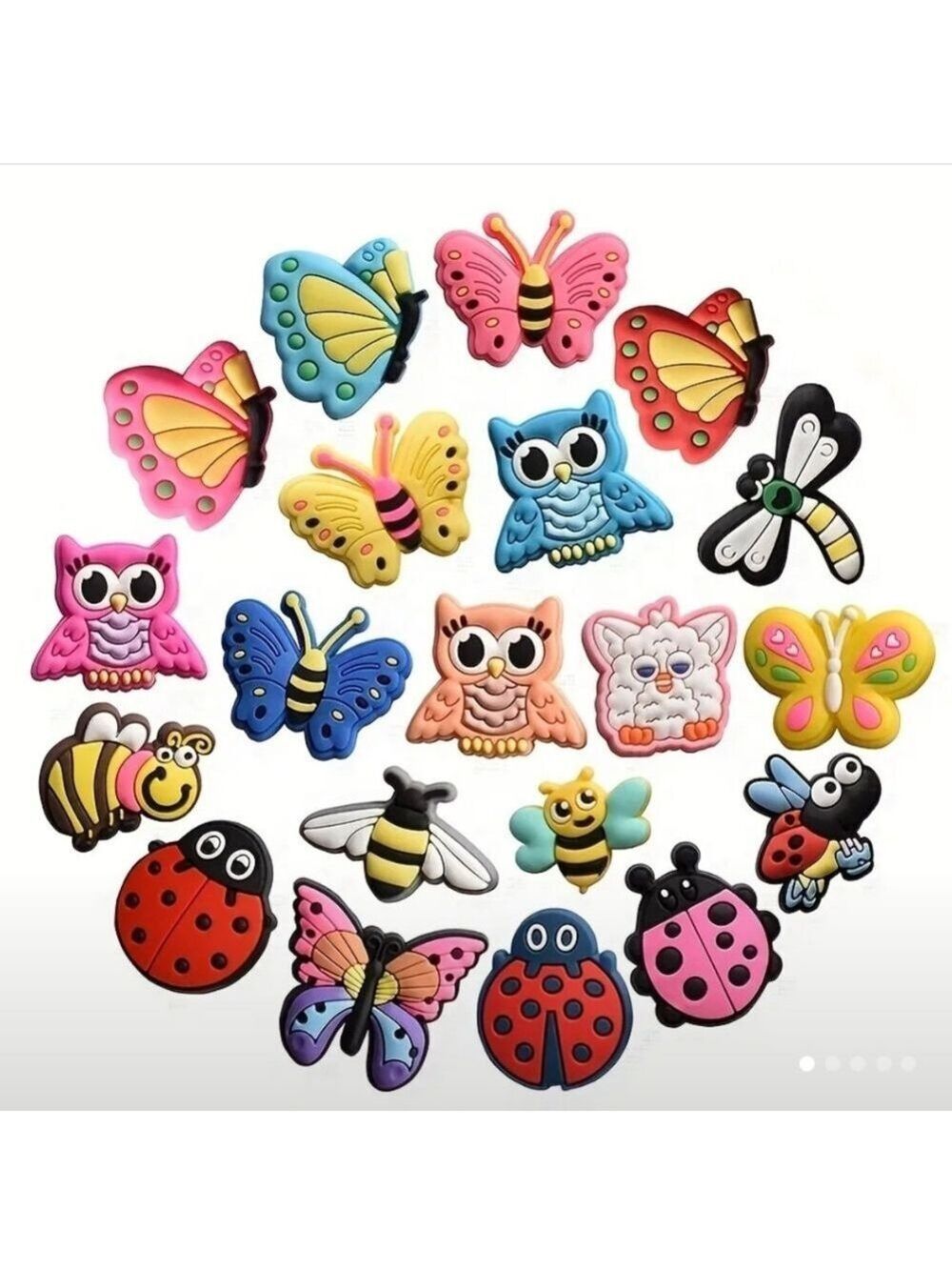Colorful Mix Of 20 Shoe Charms Set